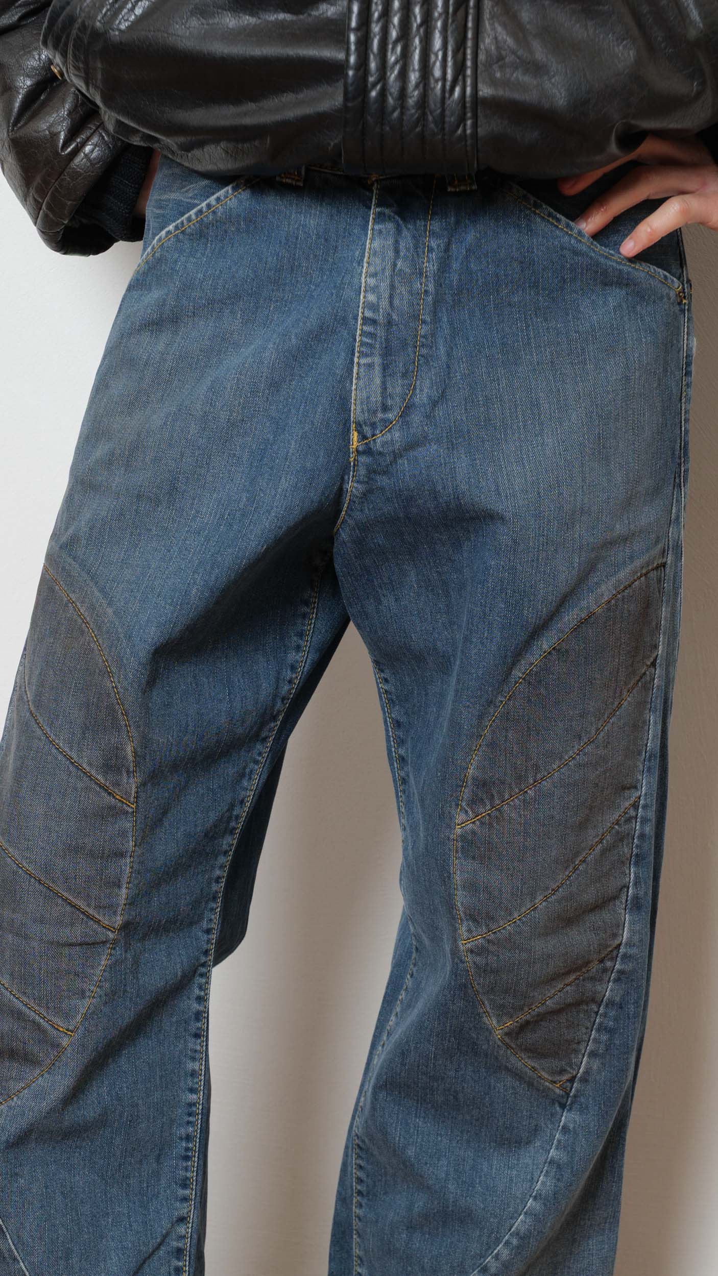 Levi’s engineered knee moto patch jeans