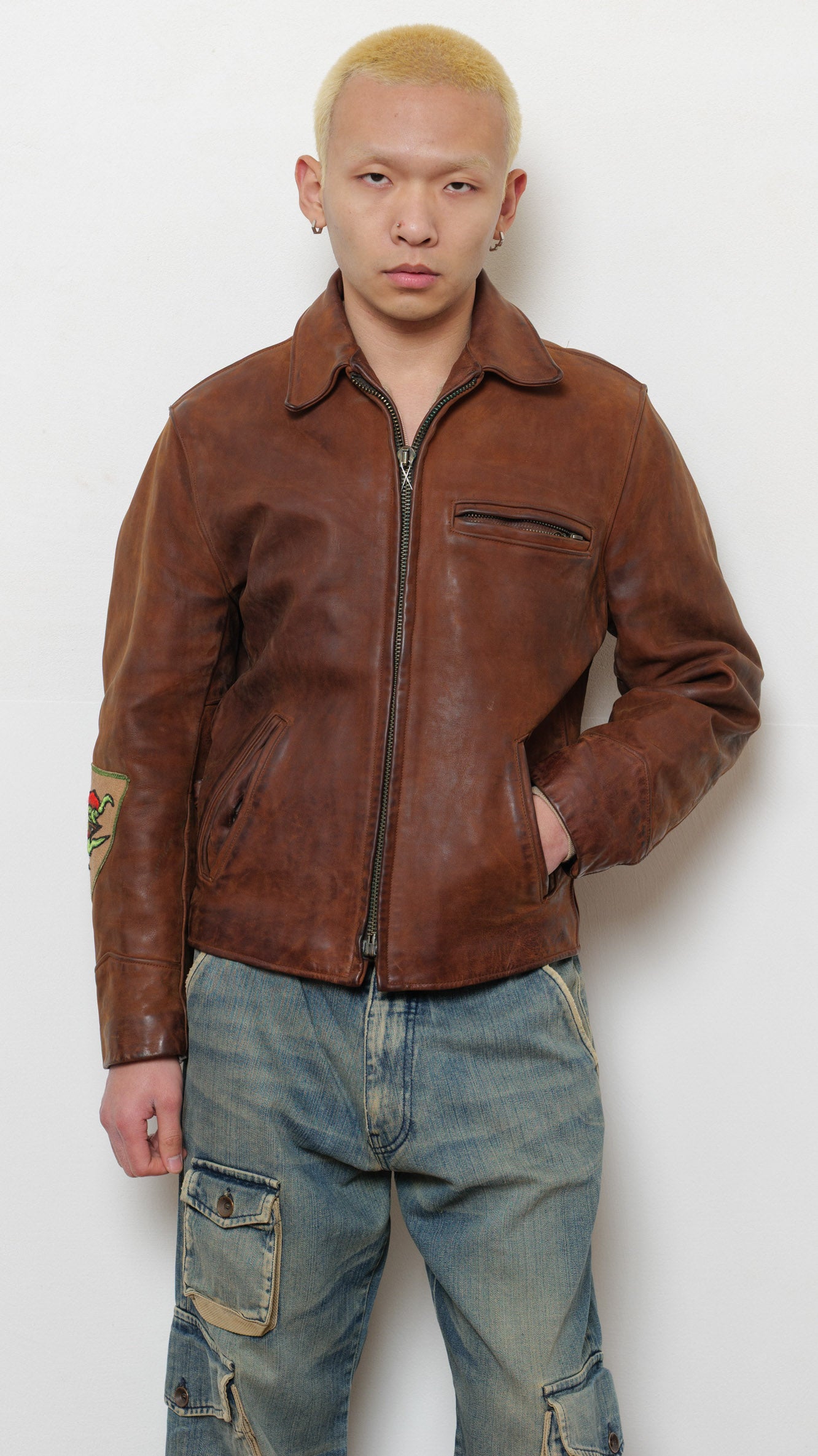 1980’s leather patch Made in usa jacket