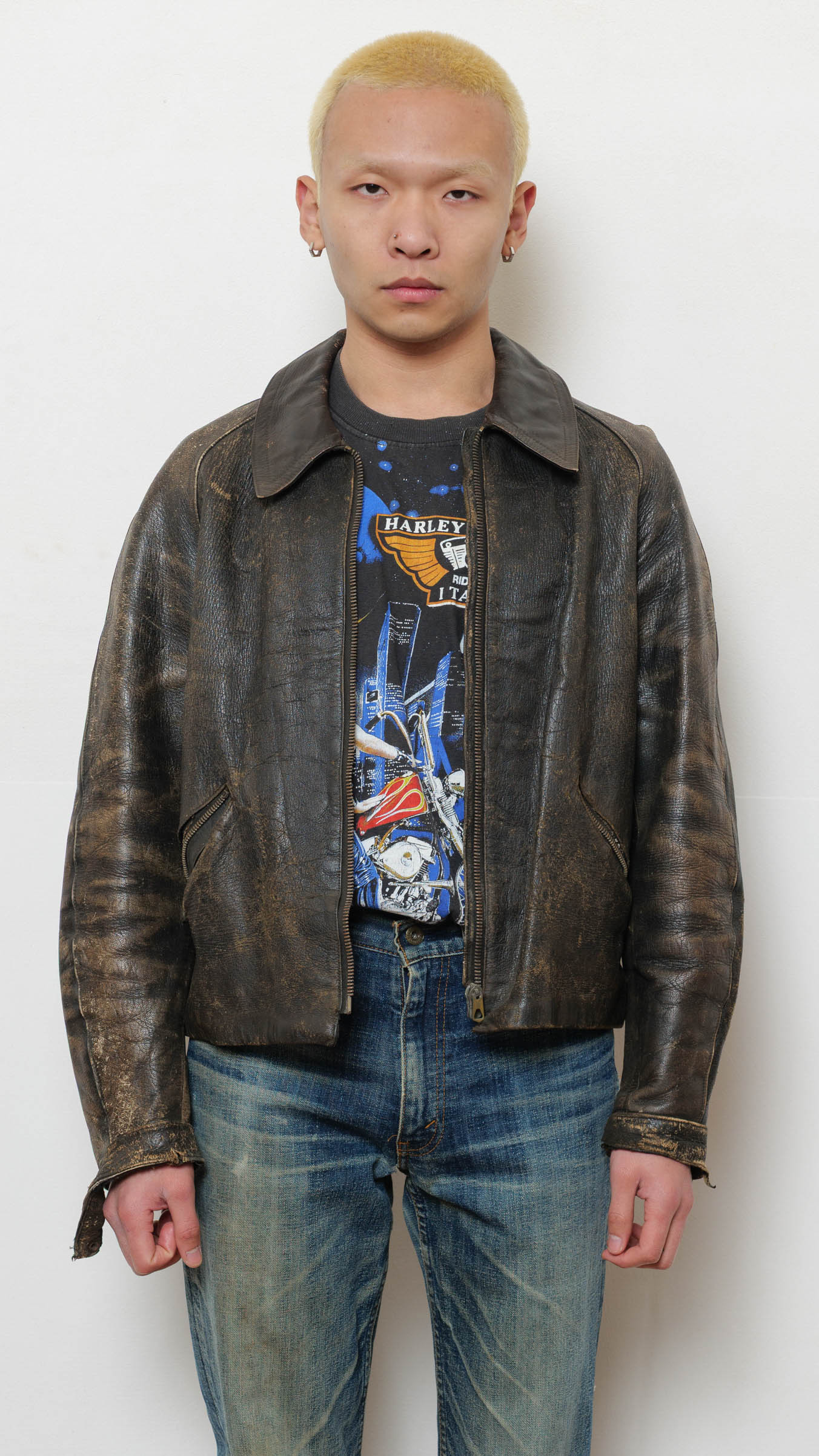 1950’s distressed leather jacket