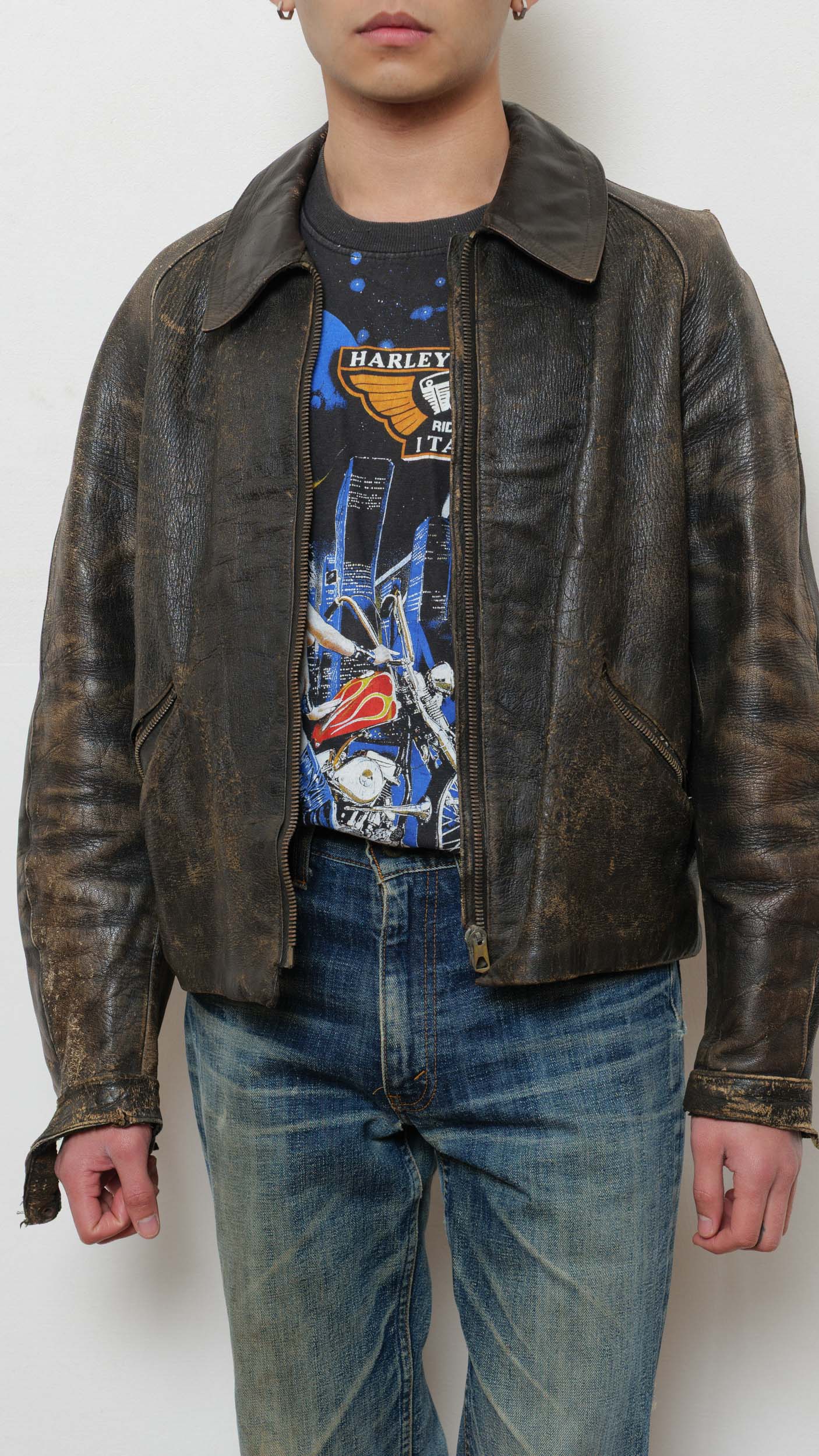 1950’s distressed leather jacket