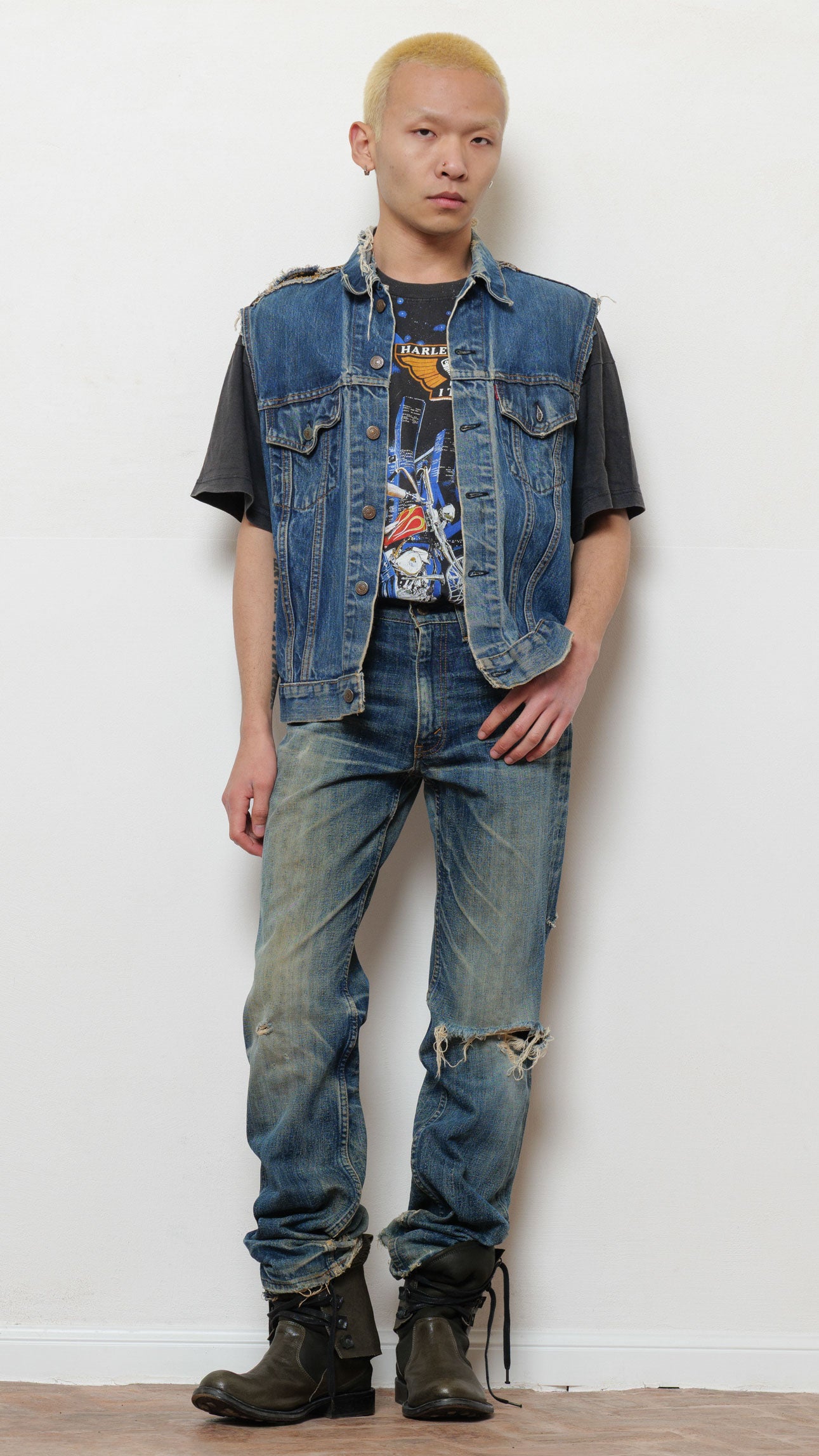 Levi’s 1960’s big E motorcycle studded vest