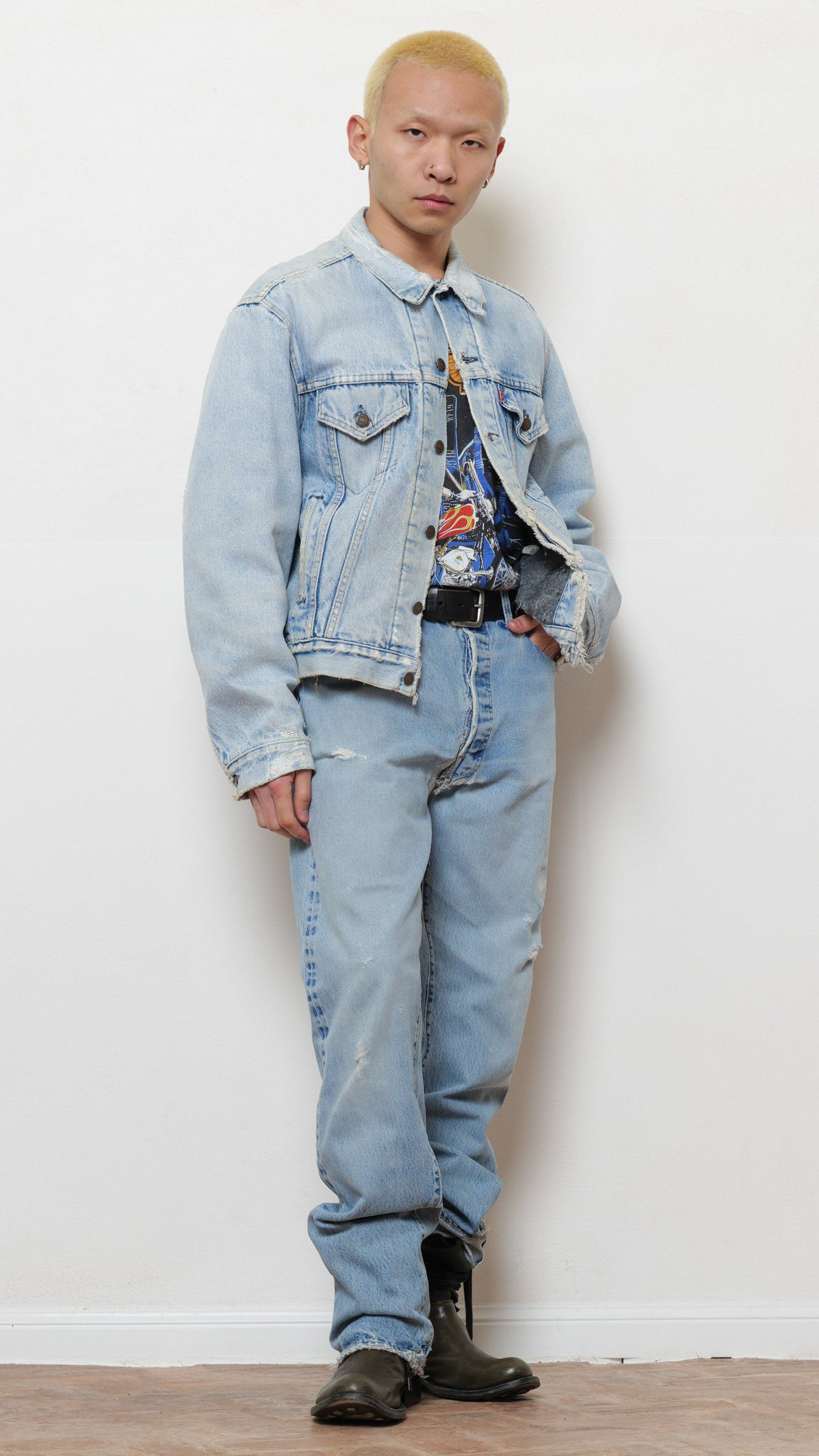 Levi’s 1980’s padded trucker distressed jacket