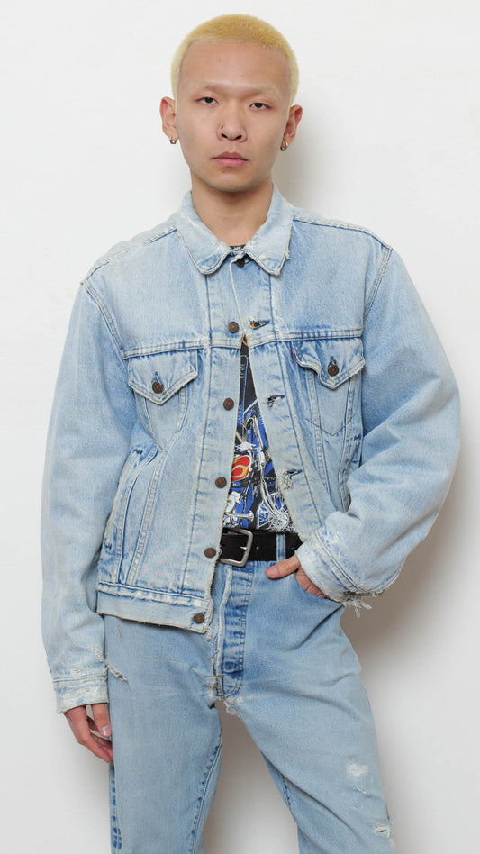 Levi’s 1980’s padded trucker distressed jacket