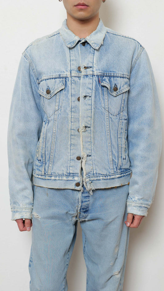 Levi’s 1980’s padded trucker distressed jacket