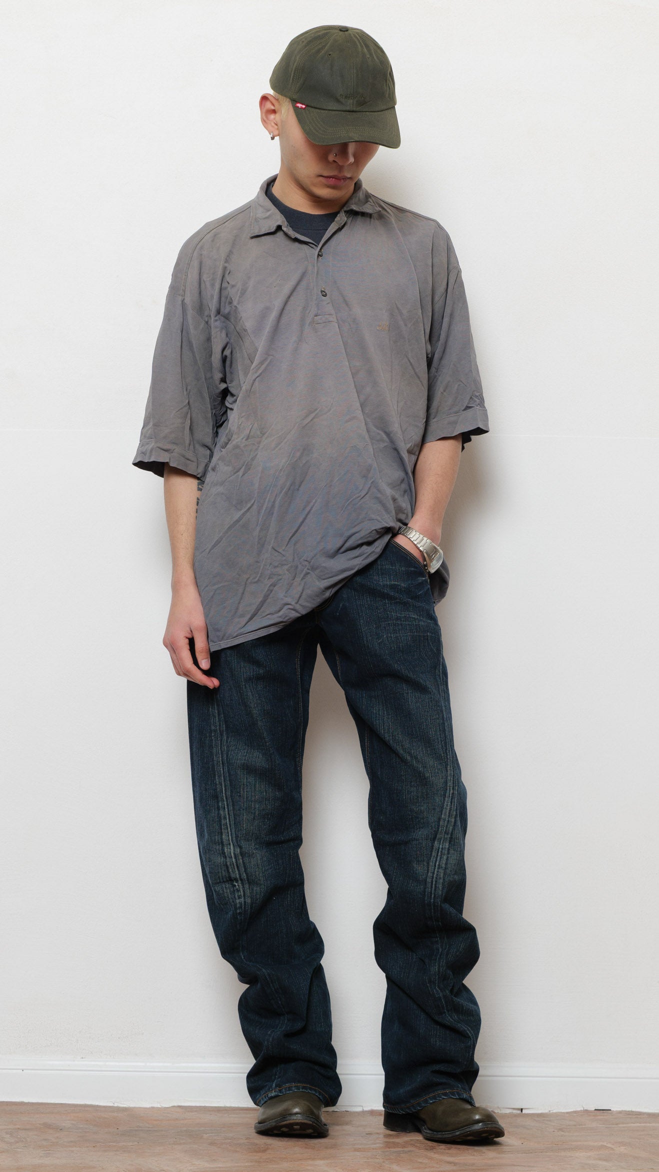 C.P Company faded distressed polo