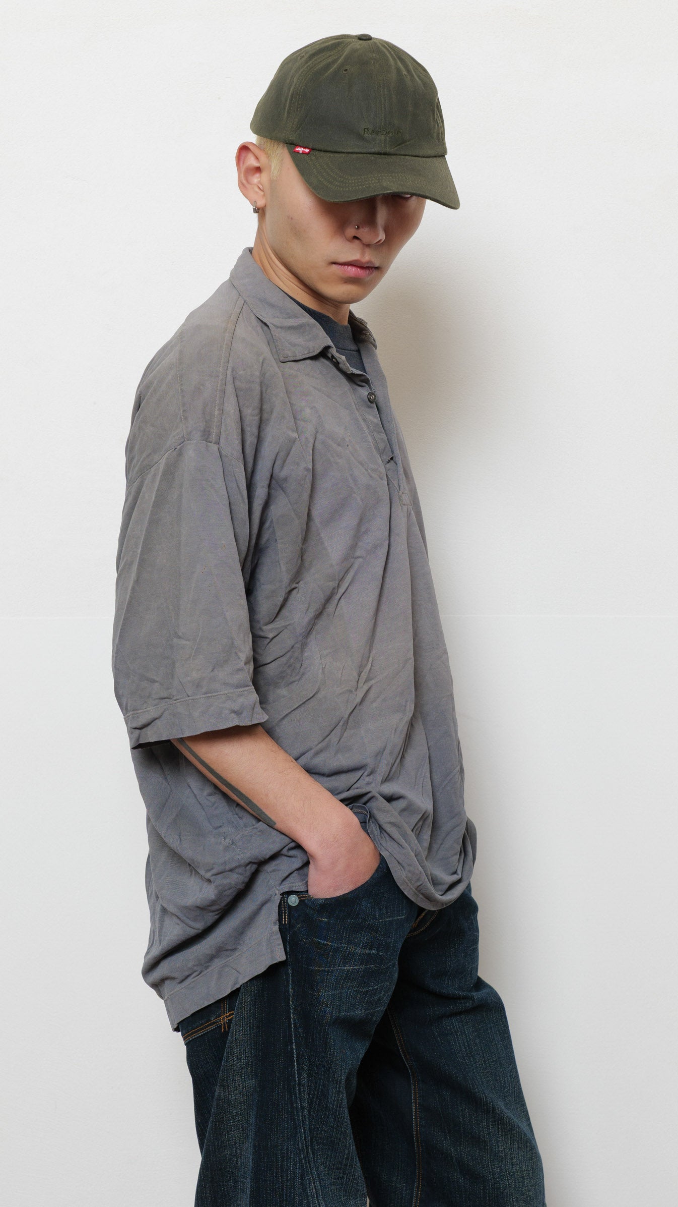 C.P Company faded distressed polo