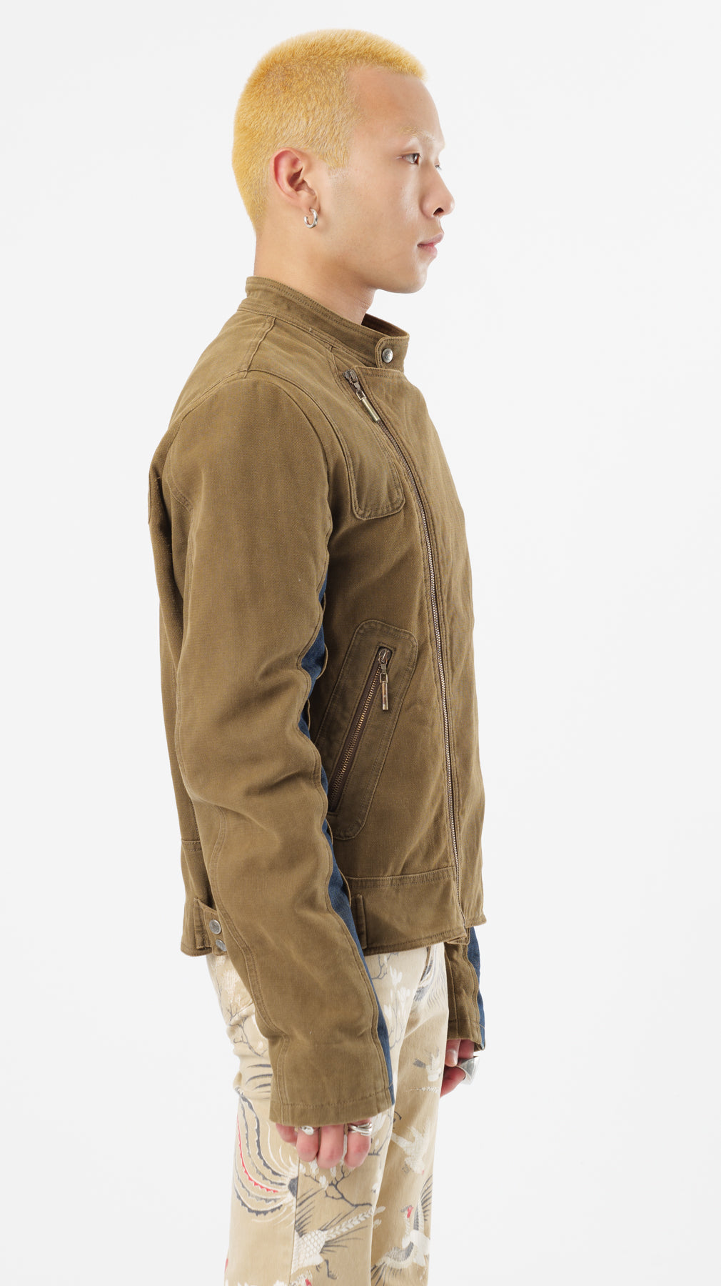 JUST CAVALLI COTTON/DENIM BIKER JACKET (L)