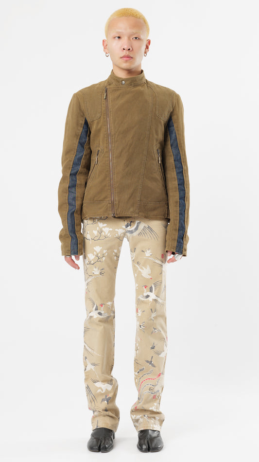 JUST CAVALLI COTTON/DENIM BIKER JACKET (L)