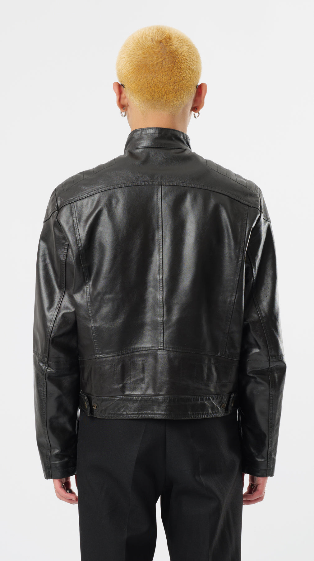 1990s BLACK RACING LEATHER JACKET (M)