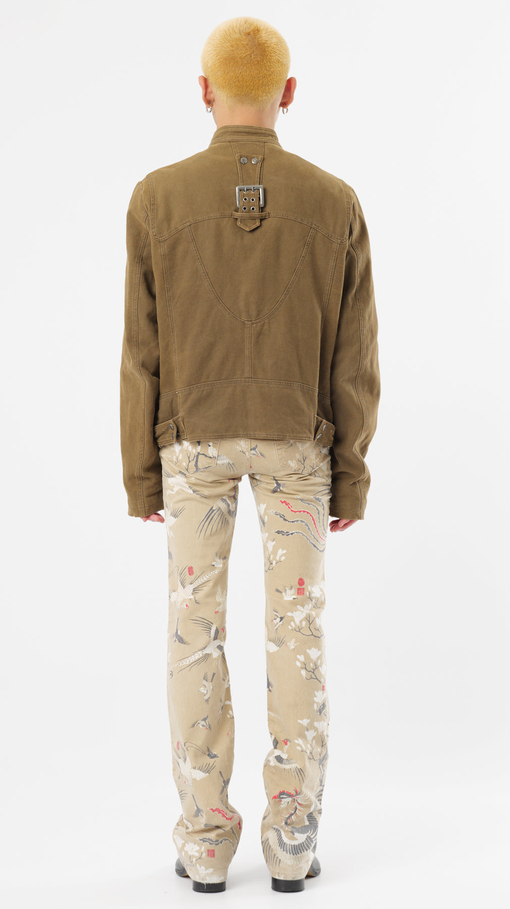 JUST CAVALLI COTTON/DENIM BIKER JACKET (L)