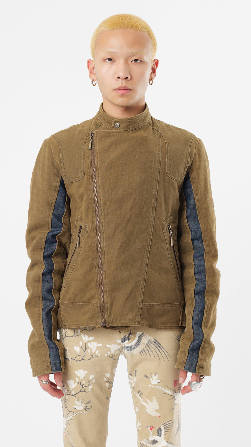 JUST CAVALLI COTTON/DENIM BIKER JACKET (L)