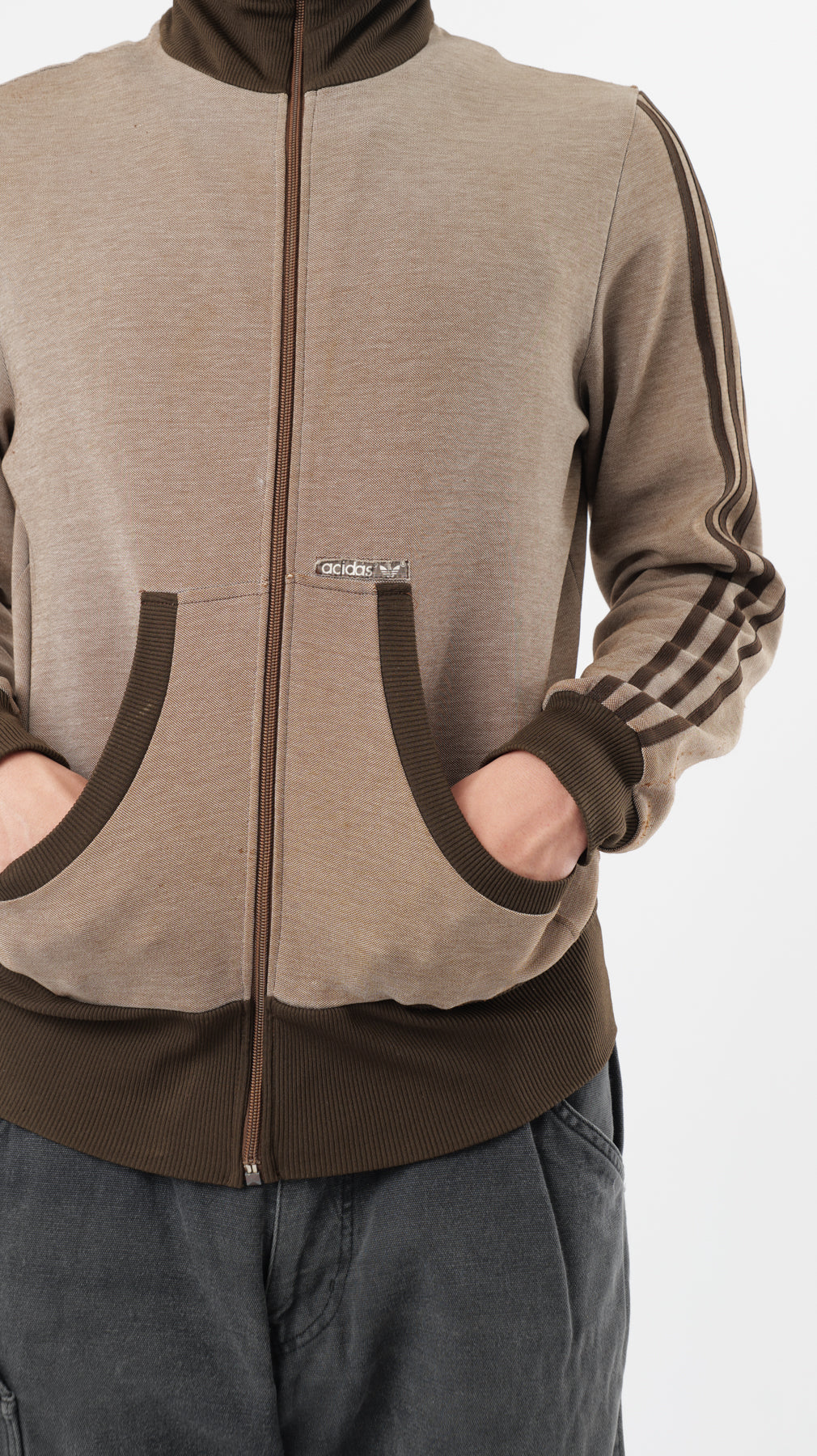 ADIDAS 1970s ZIPPED JACKET (M)