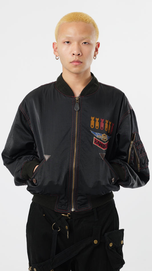 KANSAI YAMAMOTO 1990s MA-1 BOMBER JACKET (M)