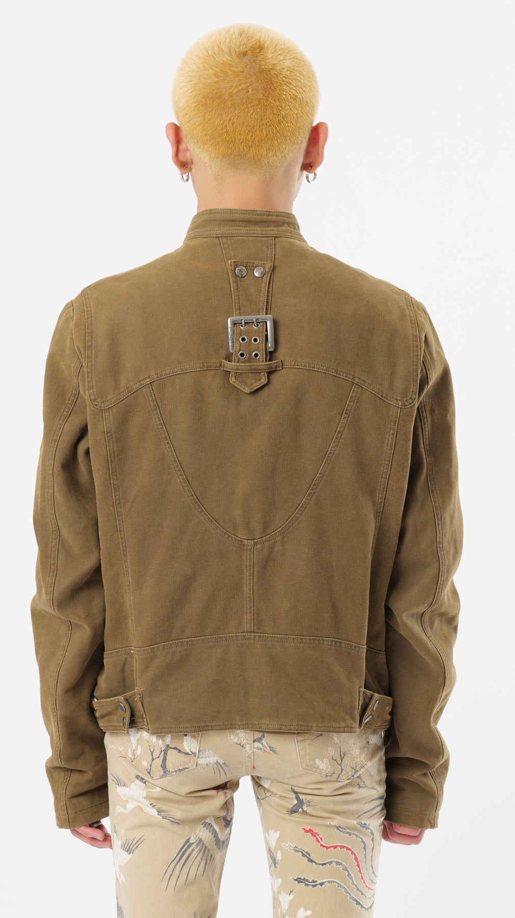 JUST CAVALLI COTTON/DENIM BIKER JACKET (L)