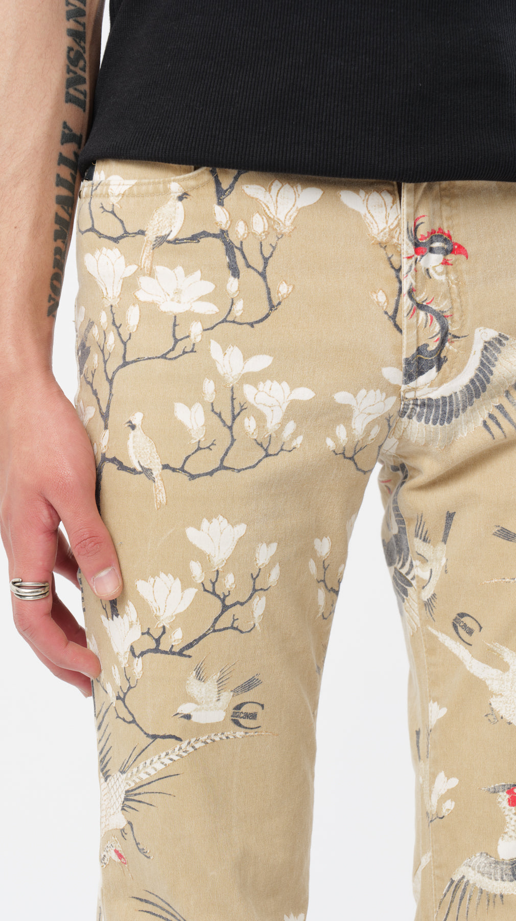 JUST CAVALLI 2000s ORIENTAL PRINTED TROUSERS (w27)