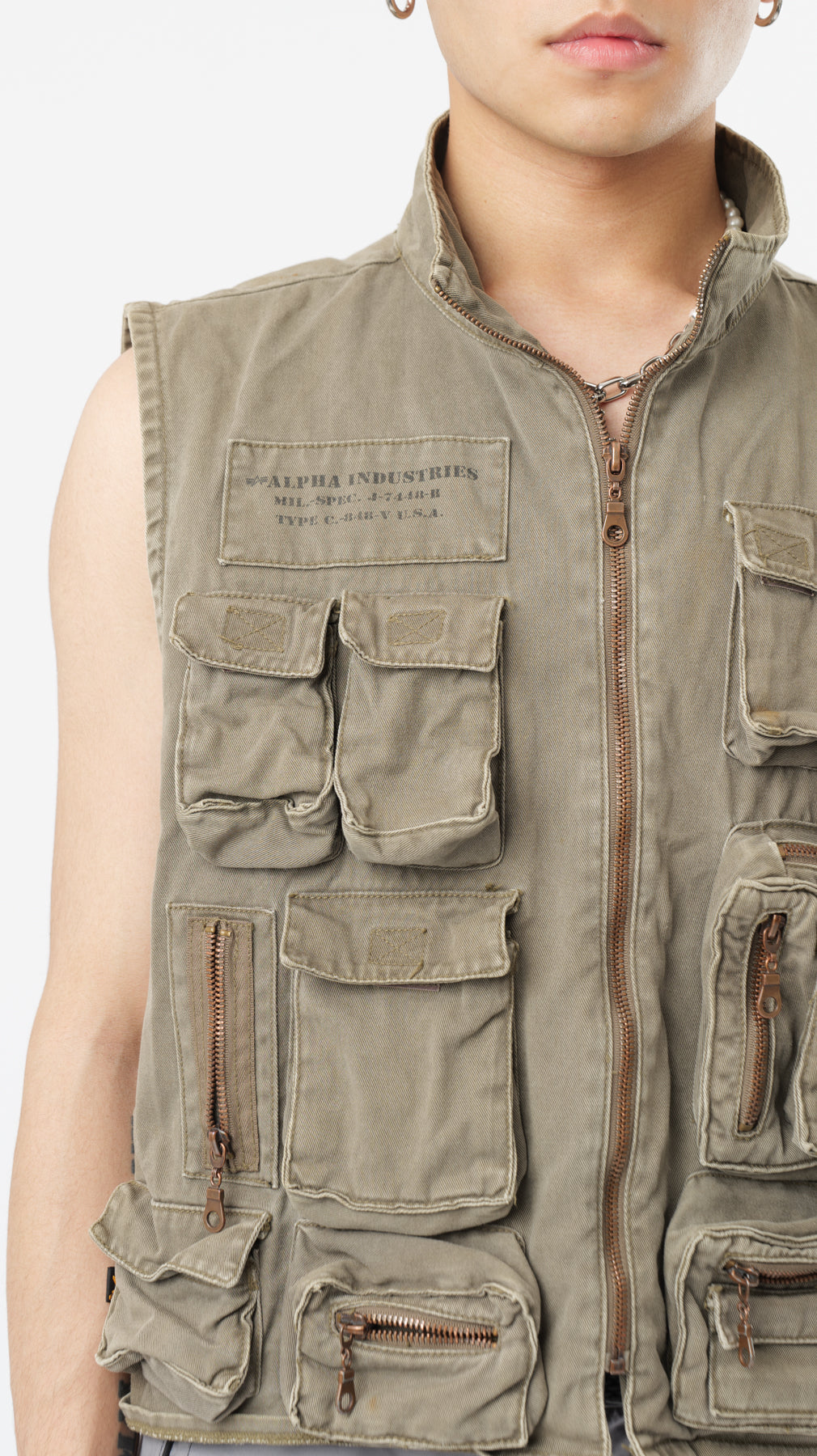 ALPHA INDUSTRIES 1990s MULTIPOCKET VEST (M)