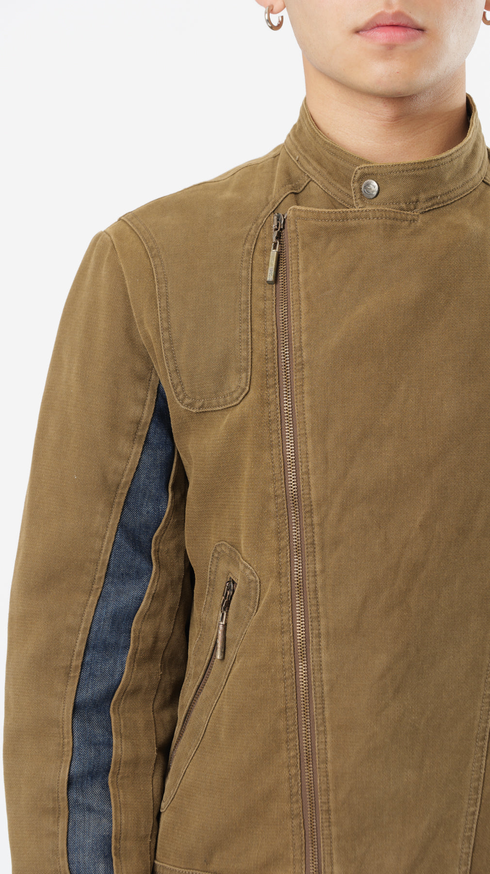 JUST CAVALLI COTTON/DENIM BIKER JACKET (L)