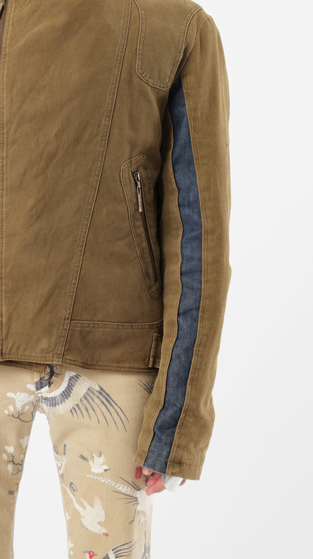 JUST CAVALLI COTTON/DENIM BIKER JACKET (L)