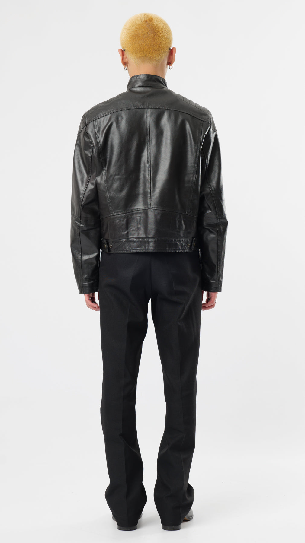 1990s BLACK RACING LEATHER JACKET (M)