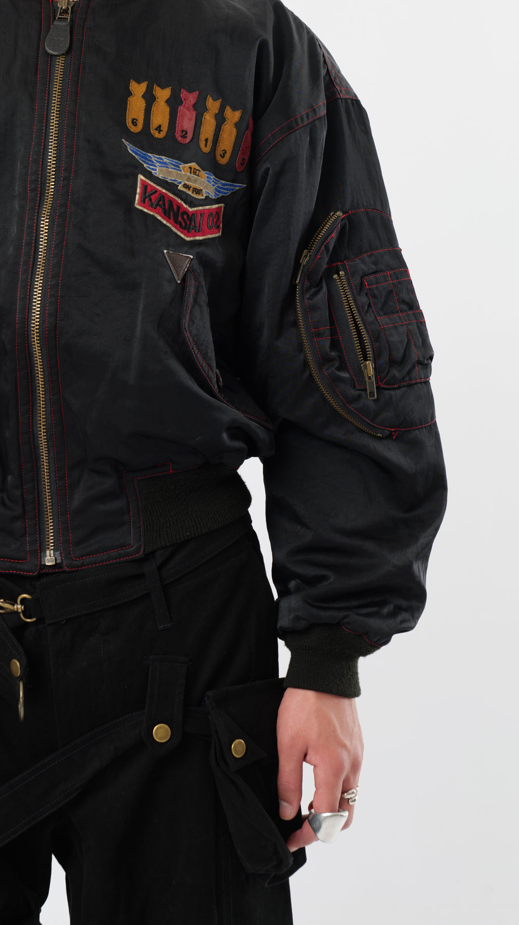 KANSAI YAMAMOTO 1990s MA-1 BOMBER JACKET (M)