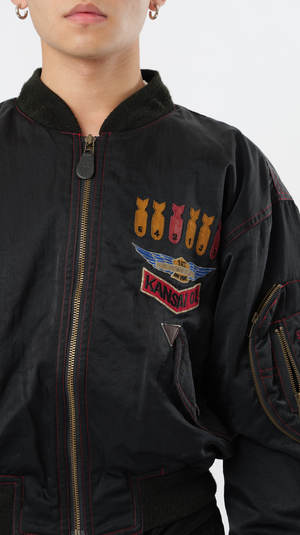 KANSAI YAMAMOTO 1990s MA-1 BOMBER JACKET (M)