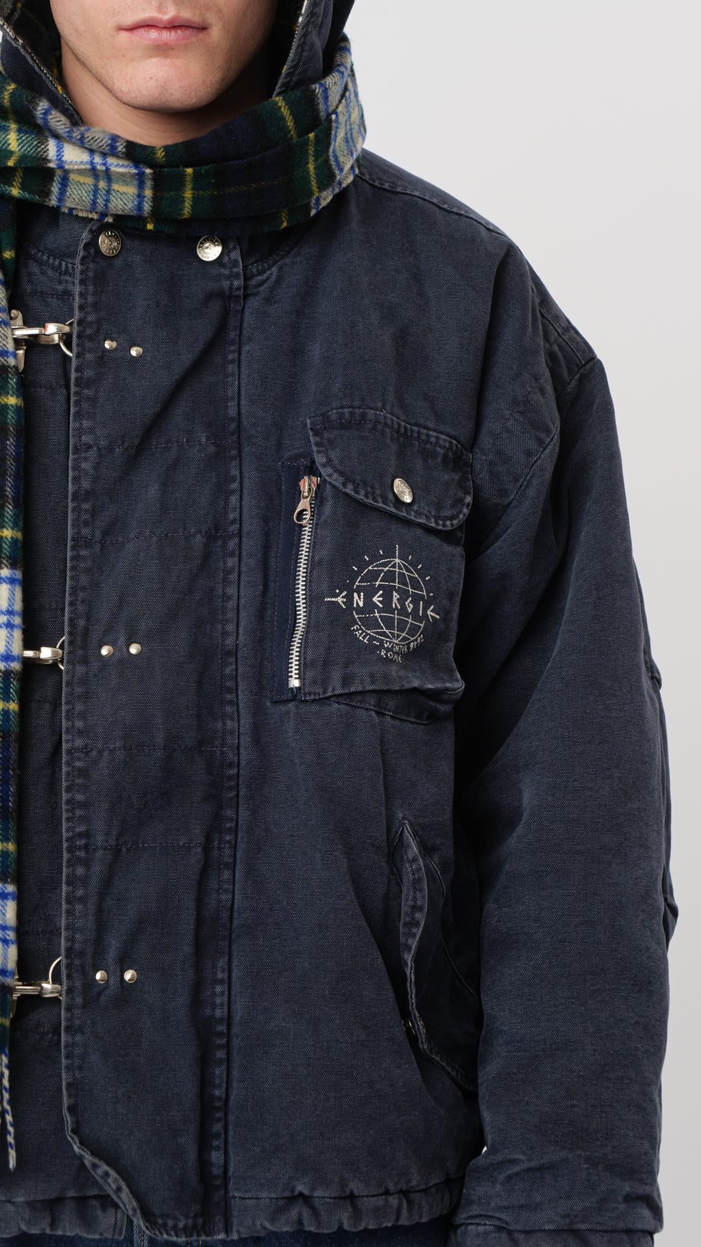 ENERGIE FW 1991/92 BLUE UTILITY STUFFED JACKET (M)