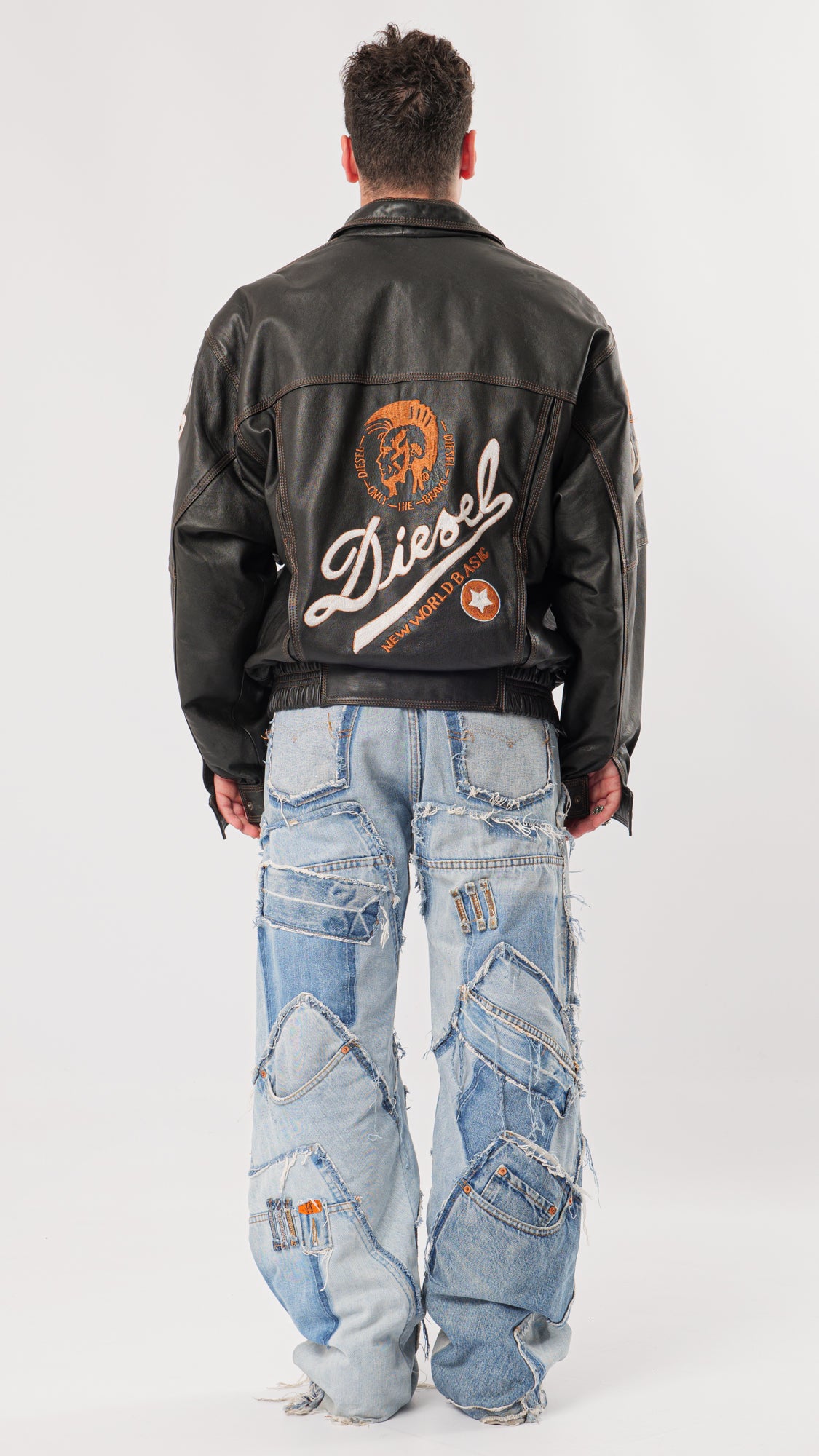 1990s DIESEL LEATHER JACKET (L)