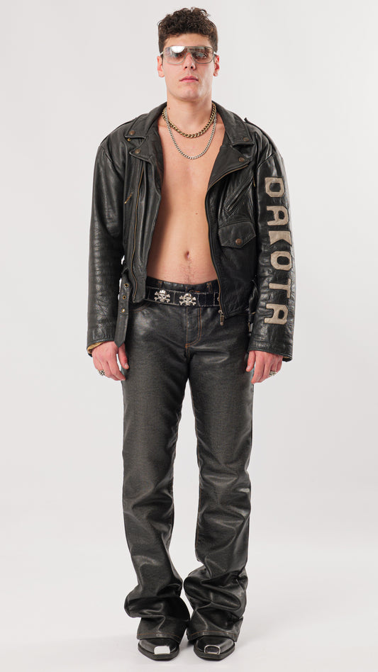 DAKOTA 1980s RIDER LEATHER JACKET (M)