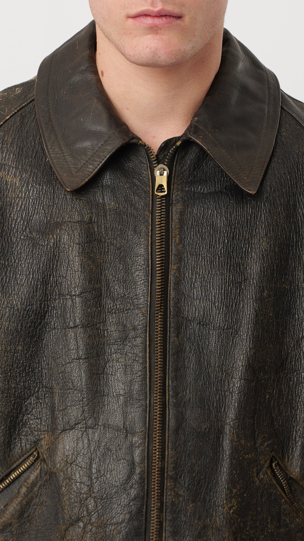 1950s DISTRESSED LEATHER JACKET (M)