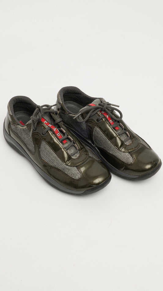 PRADA AMERICA’S CUP DARK GREEN SHOES