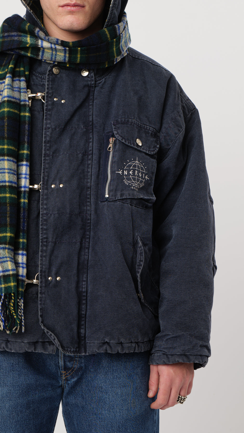 ENERGIE FW 1991/92 BLUE UTILITY STUFFED JACKET (M)