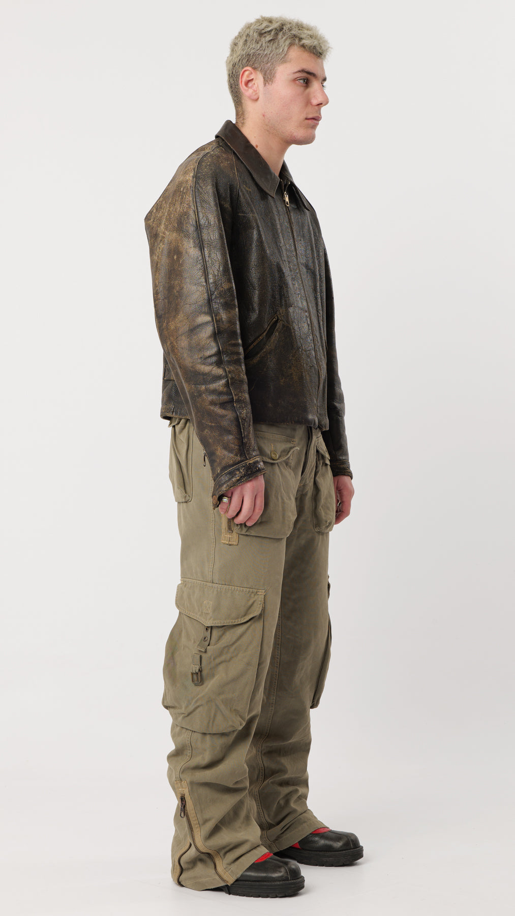 1950s DISTRESSED LEATHER JACKET (M)