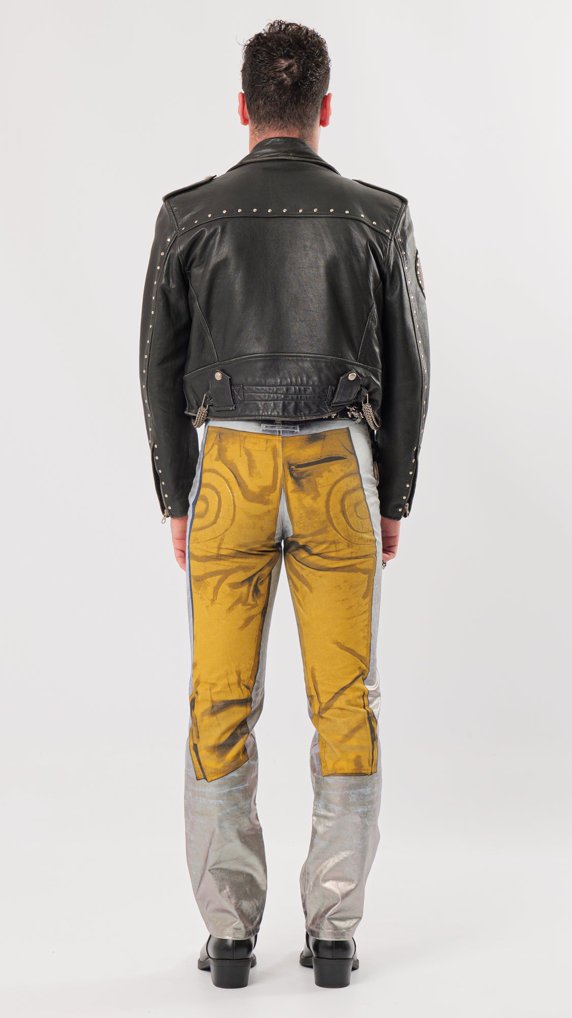 JEAN PAUL GAULTIER AW1999 RUNWAY TROMPE D’OEIL LEATHER PRINTED PANTS