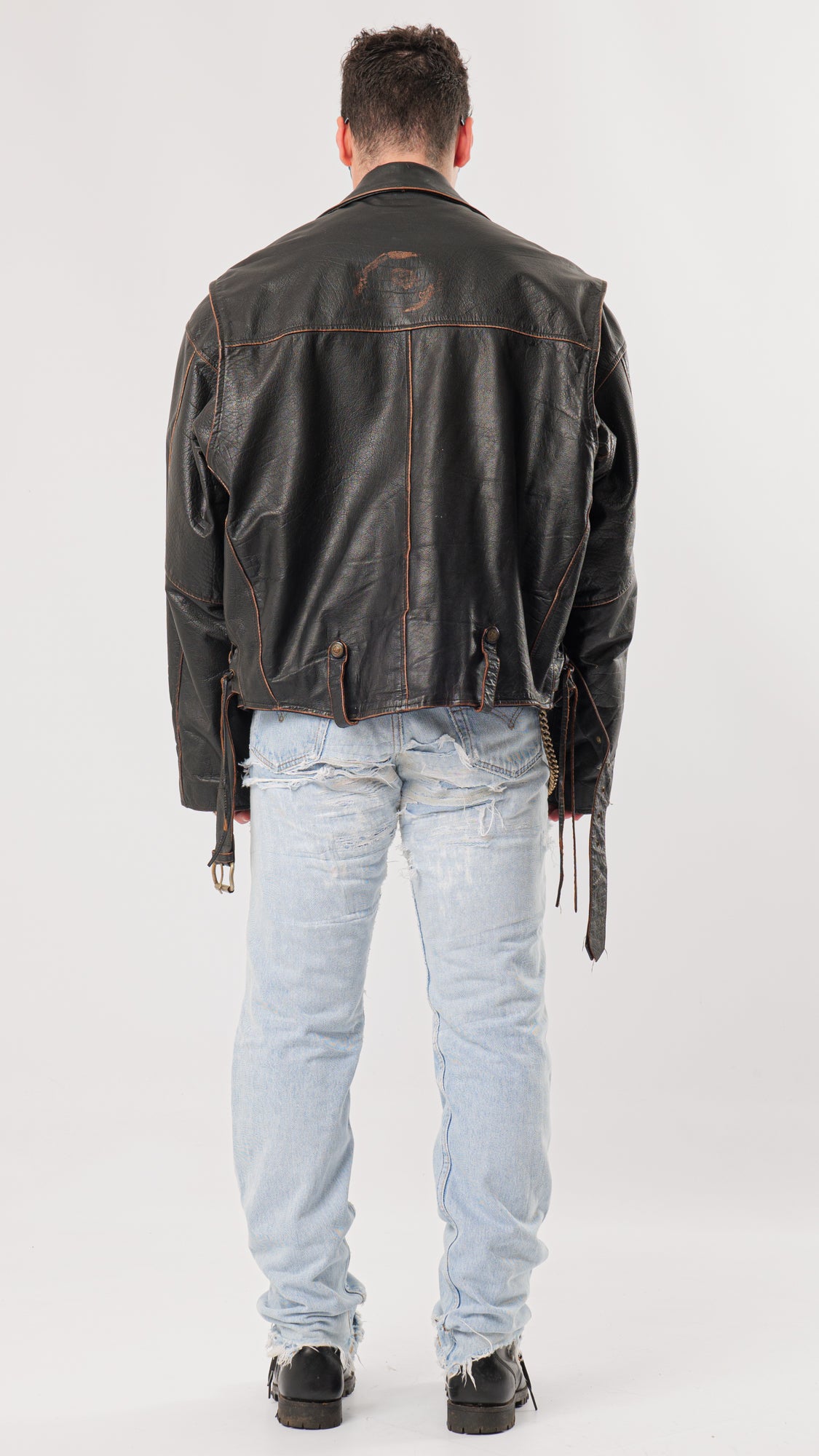 1980s OVERSIZED RIDER LEATHER JACKET (L/XL)