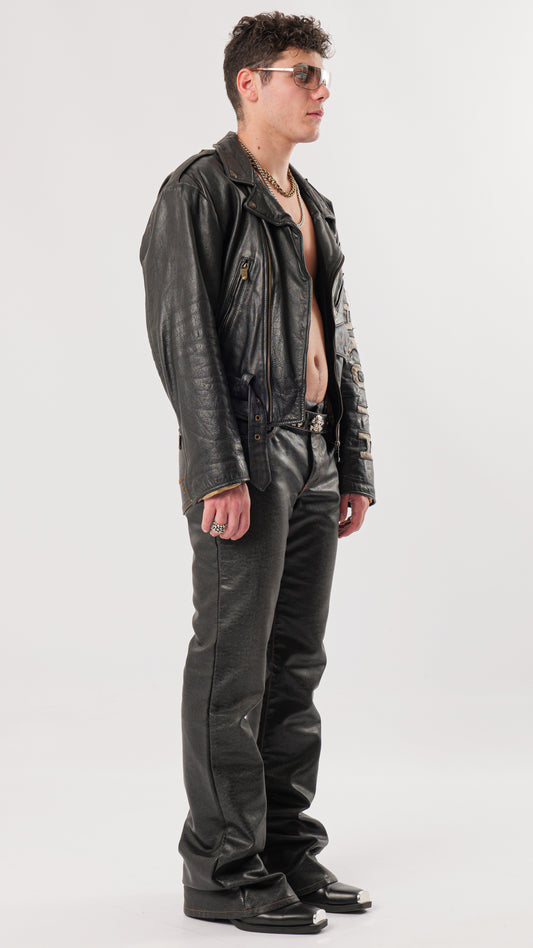 DAKOTA 1980s RIDER LEATHER JACKET (M)