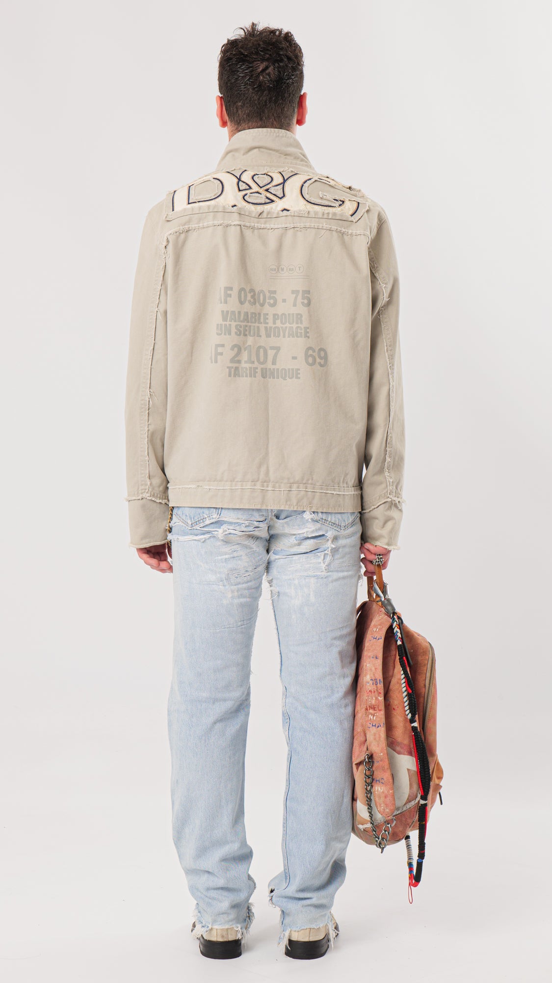 DOLCE GABBANA 2000s DENIM EUROPEAN TOUR JACKET (M)