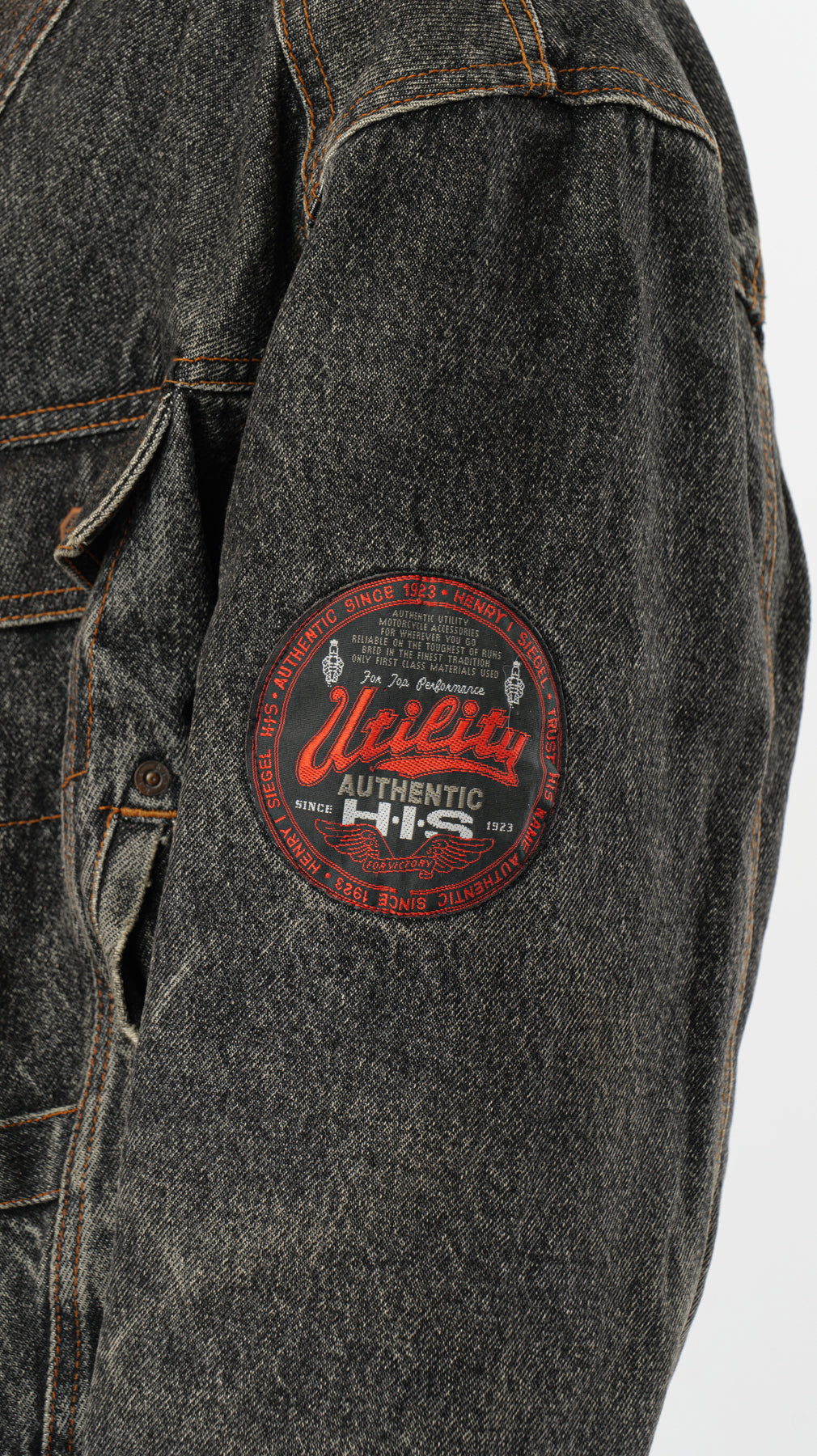1980s MOTORCYCLE DENIM JACKET (M)