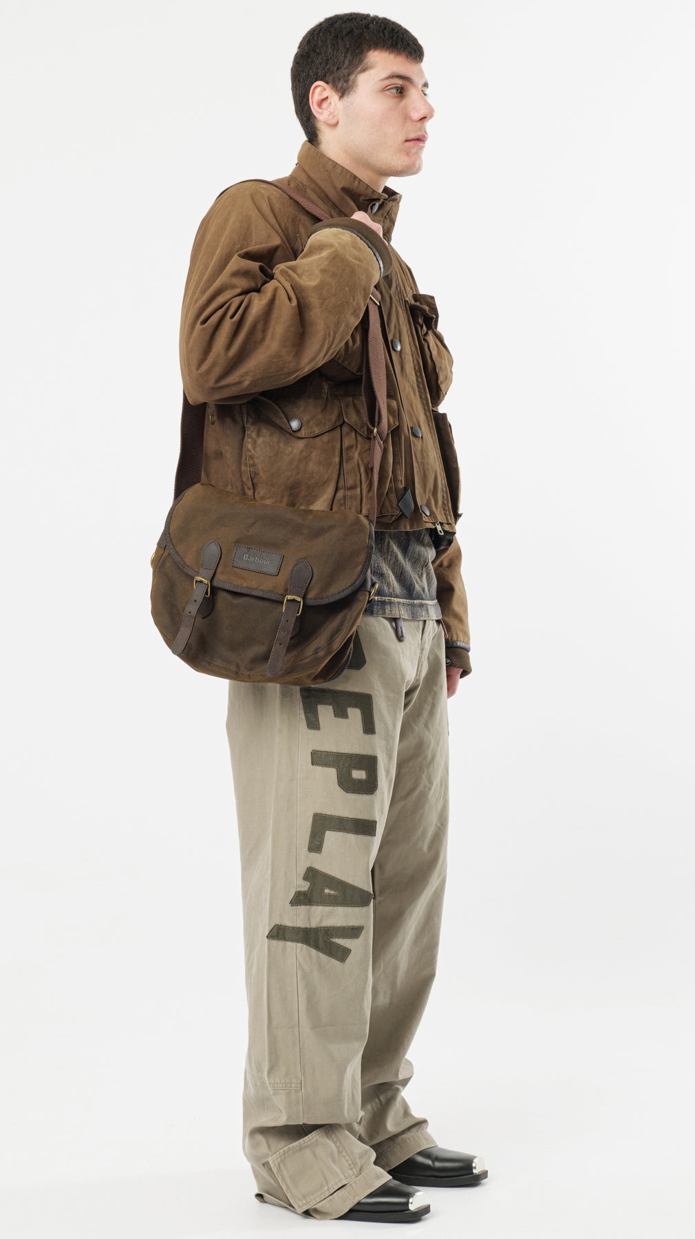 BARBOUR WAX LEATHER SHOULDER BAG