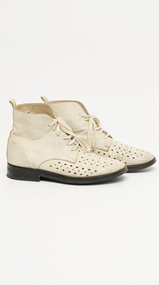ANN DEMEULEMEESTER PERFORATED CHUKKA BOOTS