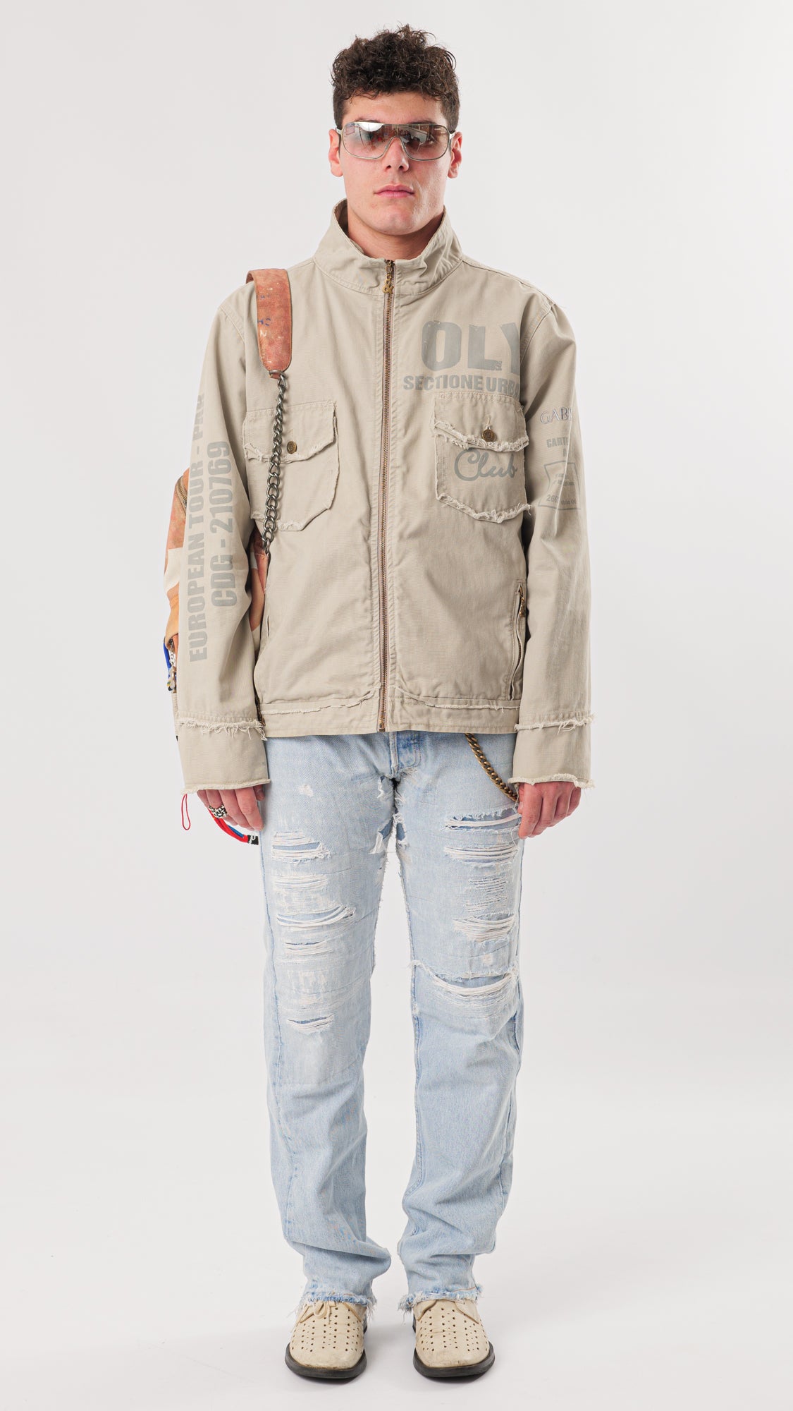 DOLCE GABBANA 2000s DENIM EUROPEAN TOUR JACKET (M)