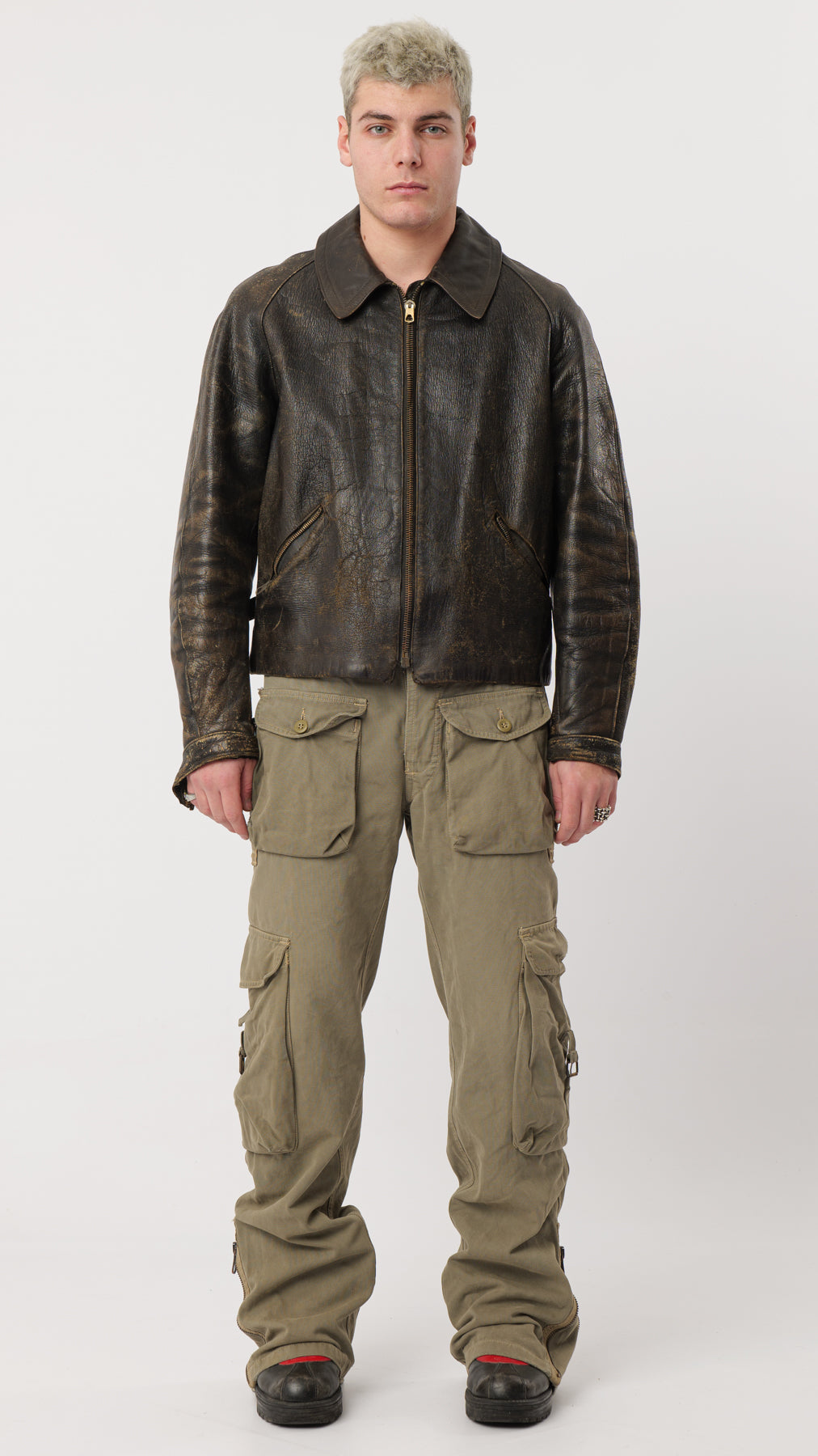 1950s DISTRESSED LEATHER JACKET (M)