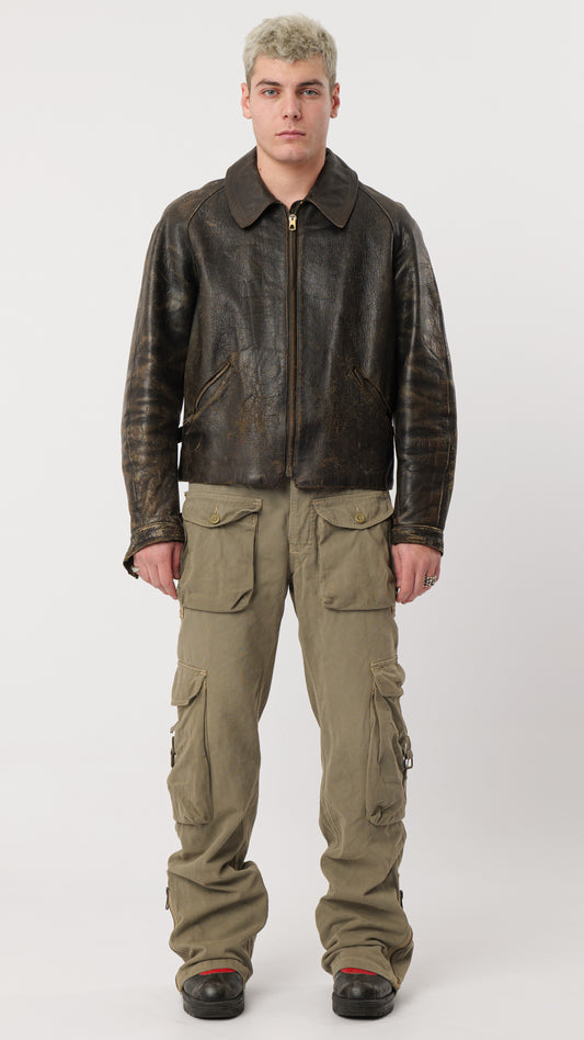 1950s DISTRESSED LEATHER JACKET (M)
