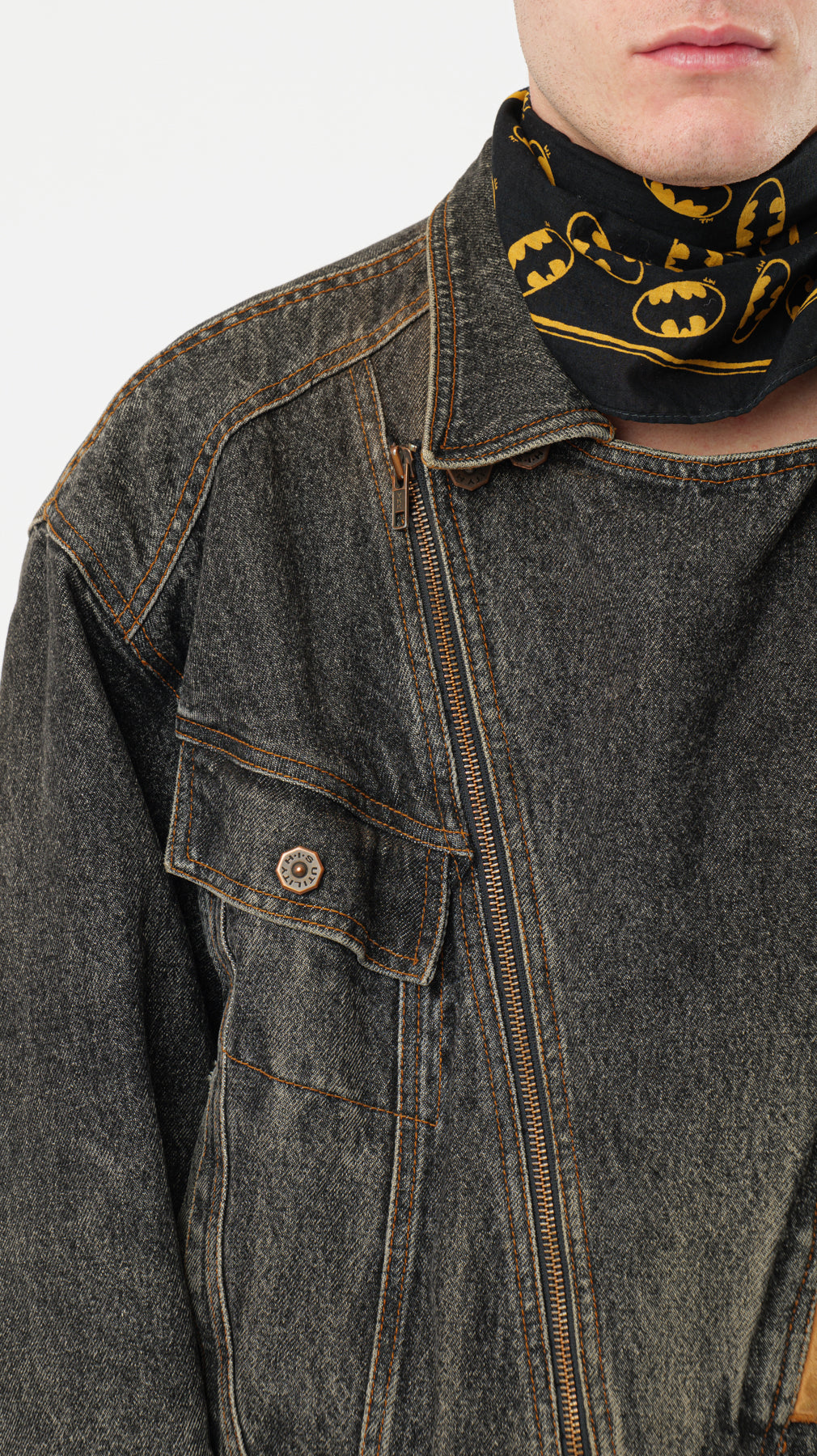 1980s MOTORCYCLE DENIM JACKET (M)