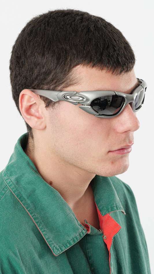 OAKLEY 2000s PLATE DARK SILVER IRIDIUM SUNGLASSES