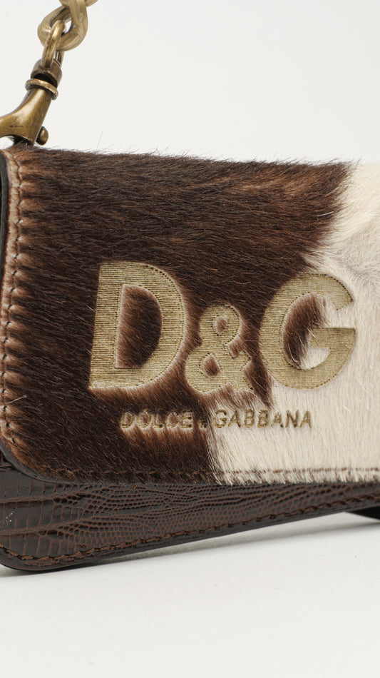 DOLCE & GABBANA HORSE FURS CHAIN WALLET