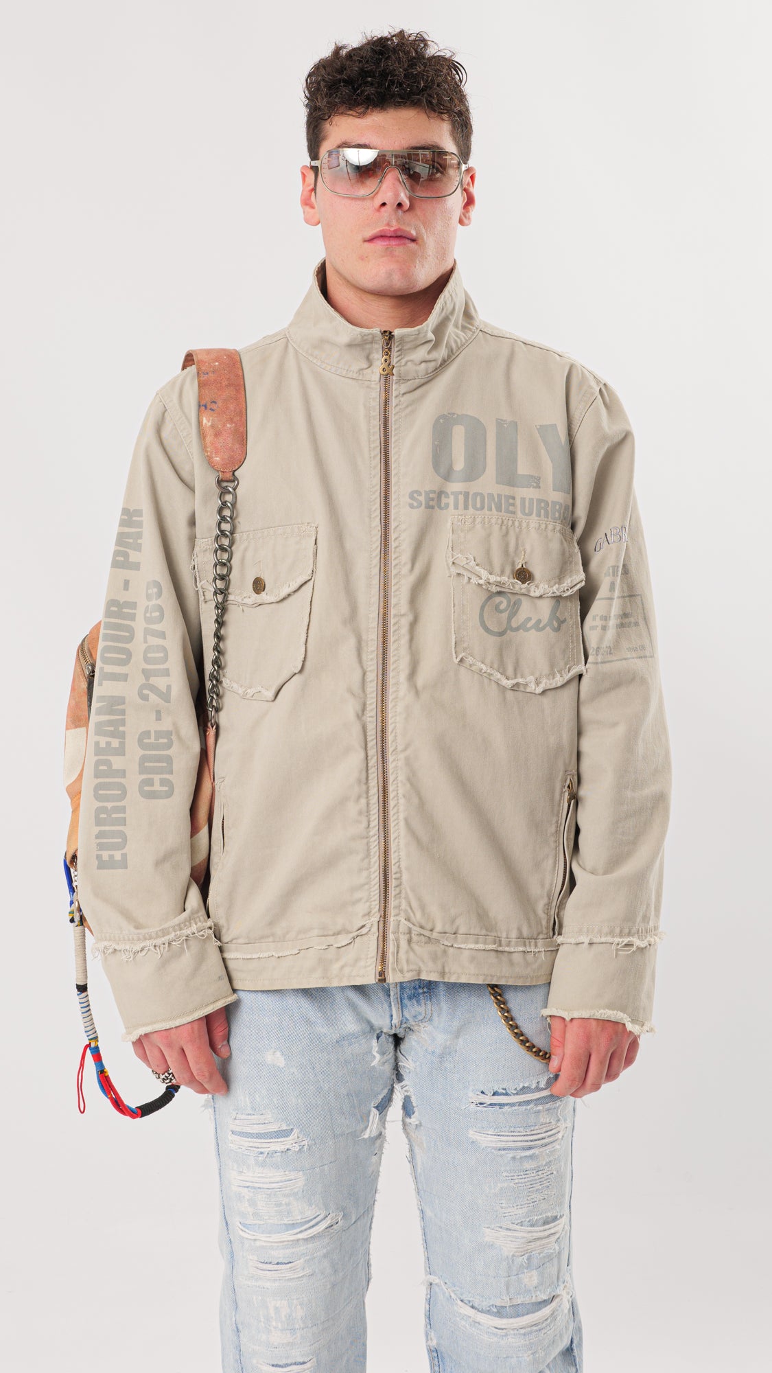 DOLCE GABBANA 2000s DENIM EUROPEAN TOUR JACKET (M)