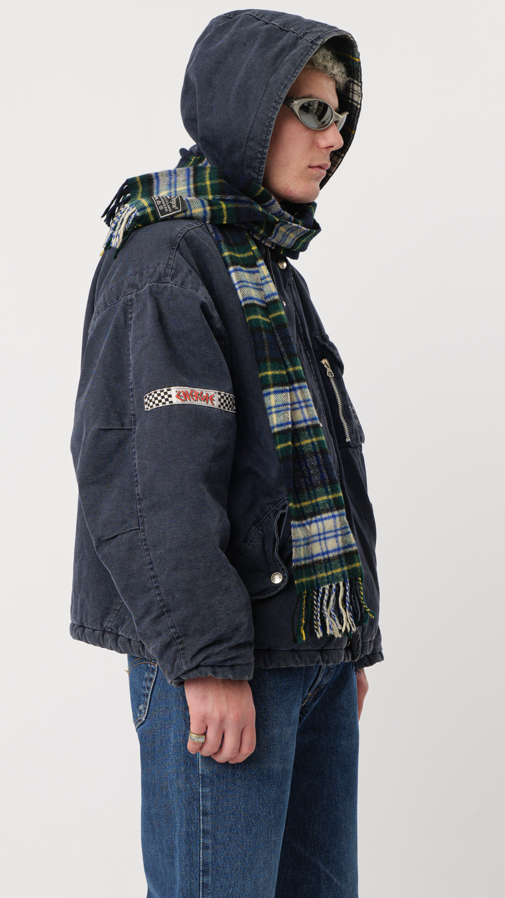 ENERGIE FW 1991/92 BLUE UTILITY STUFFED JACKET (M)