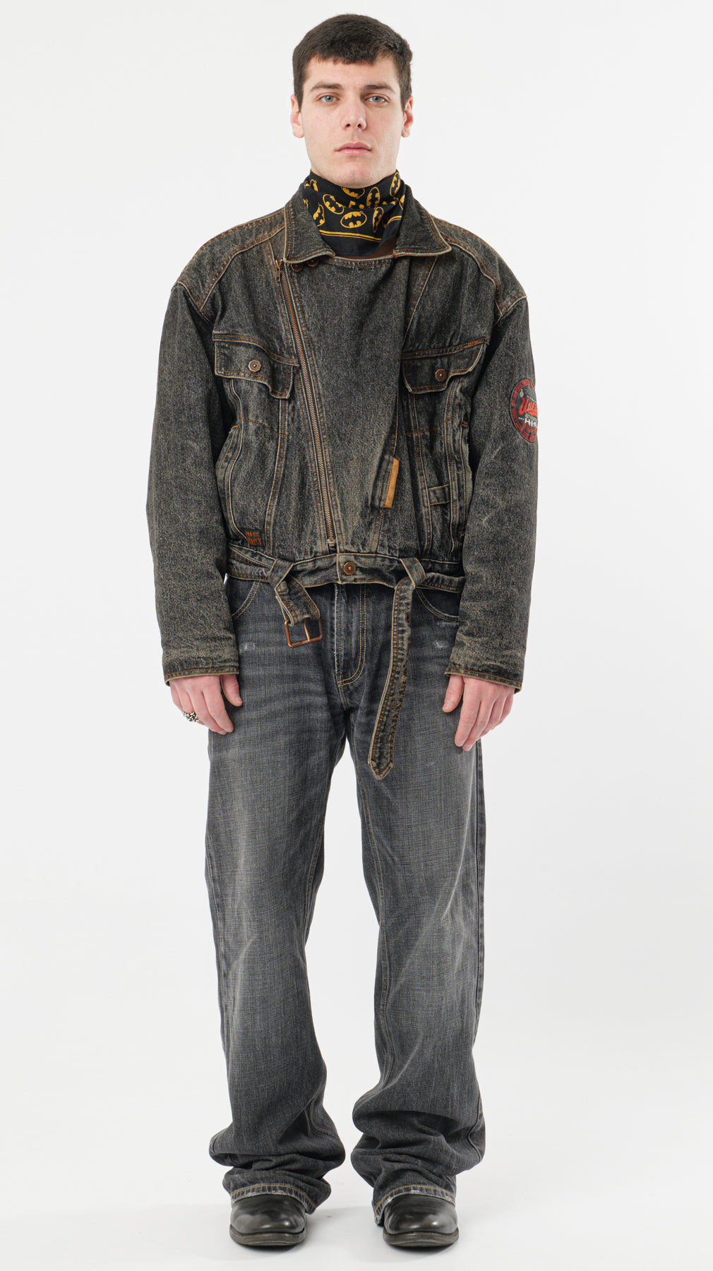 1980s MOTORCYCLE DENIM JACKET (M)