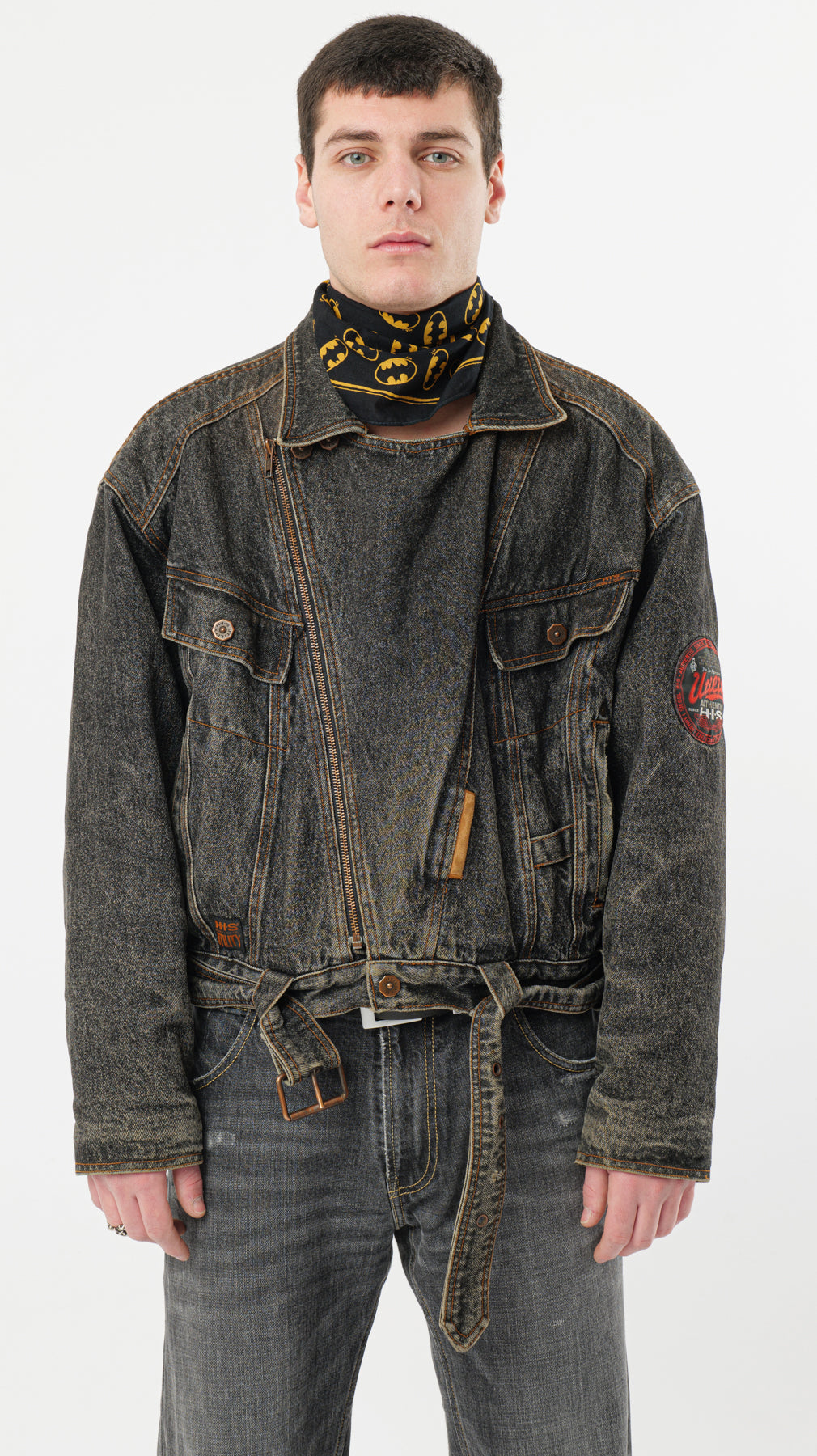 1980s MOTORCYCLE DENIM JACKET (M)