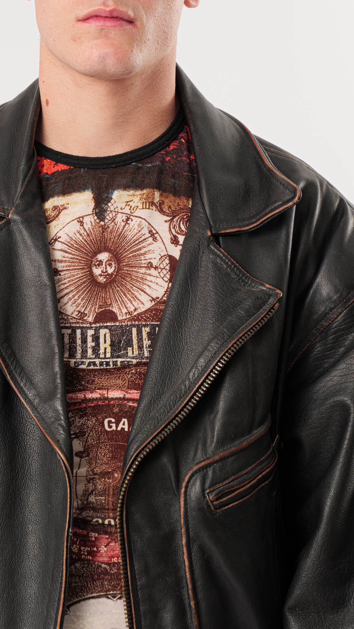 1980s OVERSIZED RIDER LEATHER JACKET (L/XL)